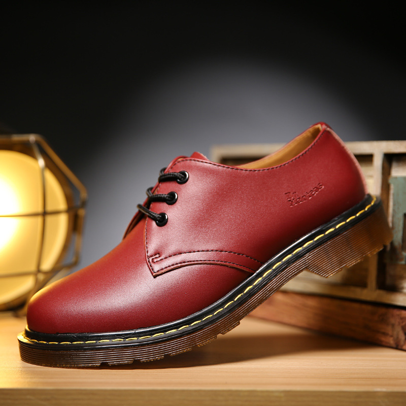 Autumn and Winter Tooling Leather Big Head Men's Shoes Summer New Outfit Breathable Low-top Lace Casual Leather Shoes Trendy 1461