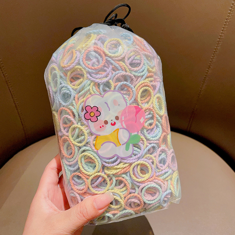 Picture of 600 children's good elasticity does not hurt the hair rubber band baby hair thumb hair band Little girl hair rope hair rope