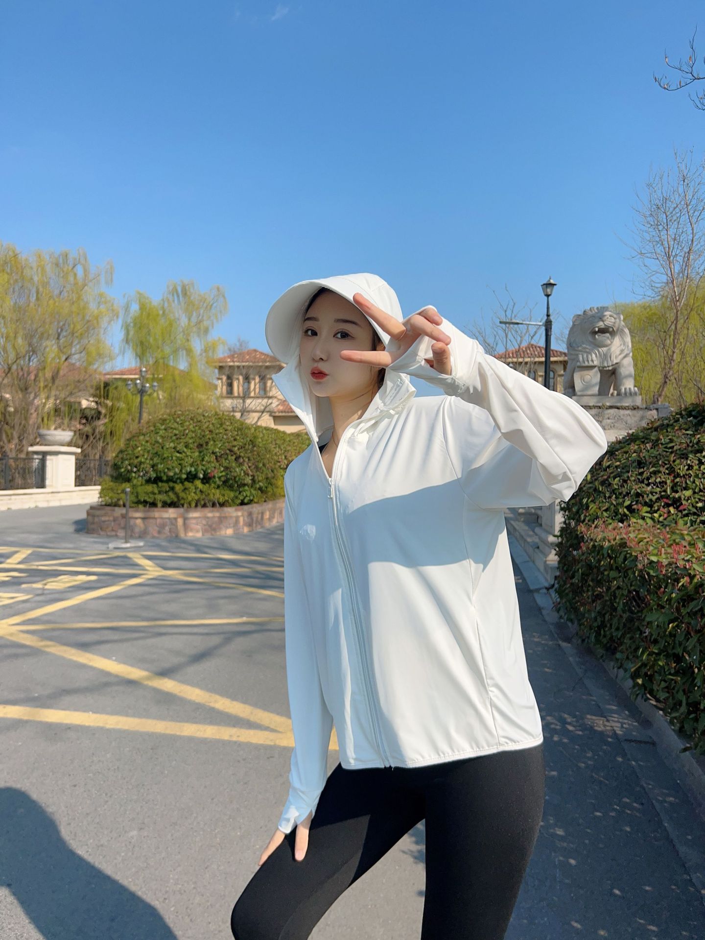 Women's Super Nice Sun Protection Clothing Women's Summer Outdoor Women's Hooded Ice Silk Original Yarn Sun Protection Clothing Anti-Uv Light and Thin Cycling