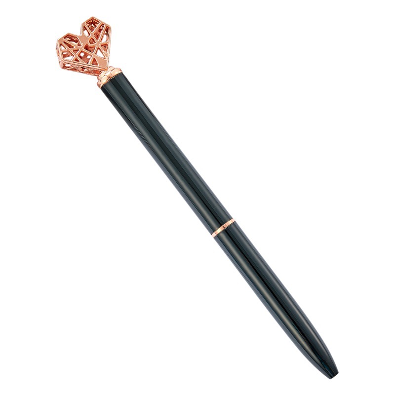 Spot Wholesale Hollow Heart Ballpoint Pen Student Stationery Pen New Girls Gift Pen Creative Metal Pen
