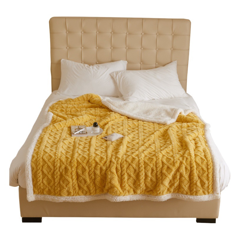 Warm beautiful tower skin velvet lambswool blanket warm thickened autumn and winter single double leisure blanket mattress