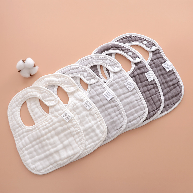 Picture of U-Shaped Bib, 8 Layers of Thickened Cotton Gauze, Plain Color, Unisex Newborn Baby Anti-Spit-Up Bib, Baby Drool Towel