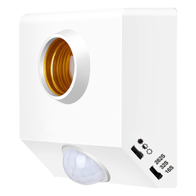 Human body induction lamp holder infrared sound and light control E27 lamp cap corridor 86 intelligent delay screw open flat lamp holder