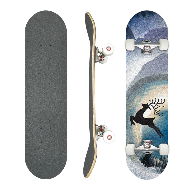 Picture of 31 inch skateboard professional adult street maple four-wheel beginner children double rocker concave skateboard