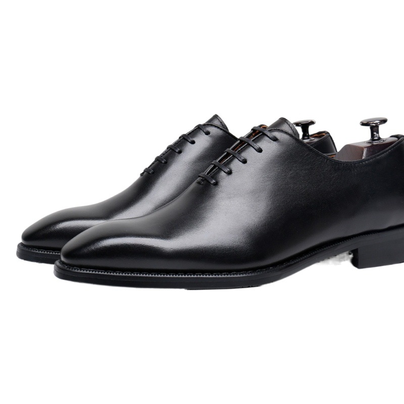 Plus Size One Piece Oxford Men's Shoes Spring Business Casual Formal Leather Shoes Men's Fashion British Genuine Leather Handmade Oxford