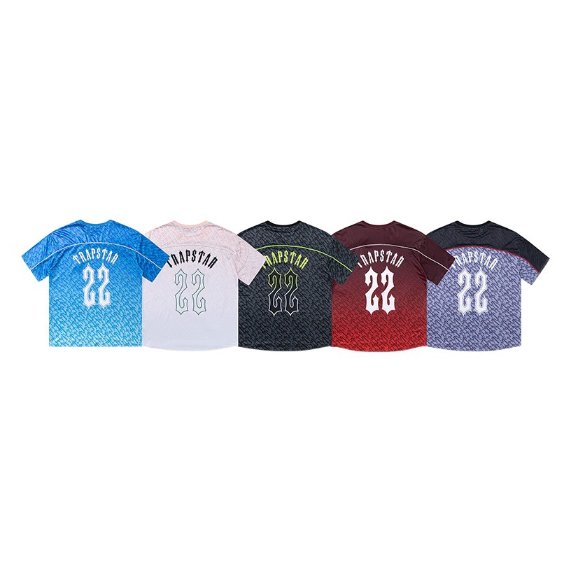 One-piece delivery Trapstar casual gradient color sports short sleeve summer youth loose collarless T-shirt men