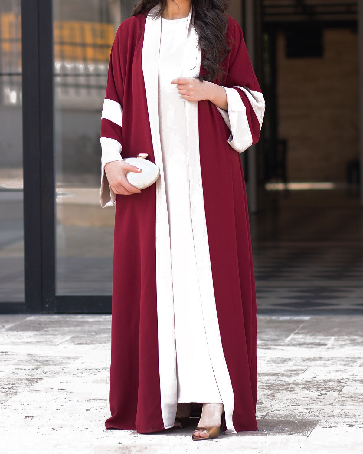 Picture of (Two-Piece Set) Middle East Amazon Robe Arabian Women's Abaya Fashion New Color Matching Saudi Dubai
