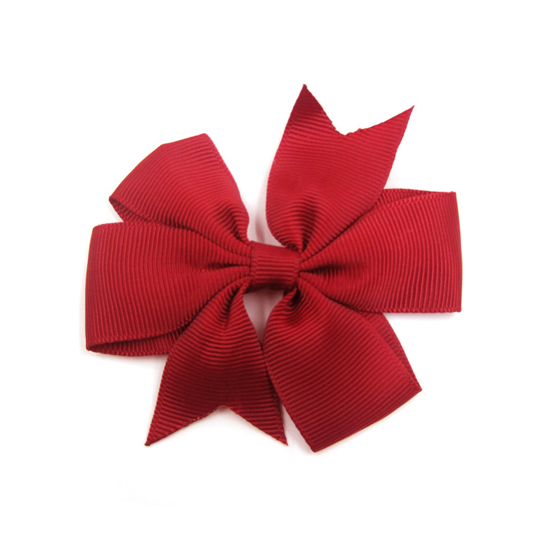 Picture of European and American New Kidsren's Hairpins 8cm Swallowtail Bow Hairpin V-Shaped Ribbed with Bow Hair Accessories Head Flower