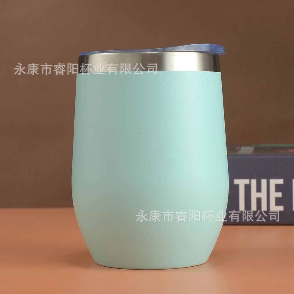 Picture of Cross-border Amazon swig eggshell cup U-shaped egg cup 304 stainless steel double layer 12oz in stock handle red wine cup