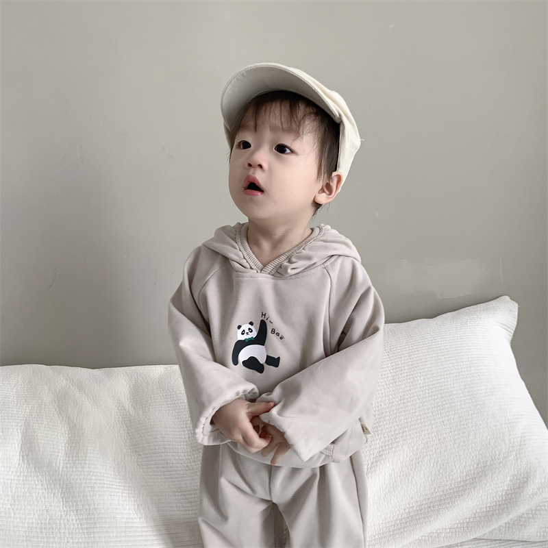 Picture of Children's Cartoon Printed suit Autumn Clothes Baby's Autumn Clothes Korean Style Children's Wear Boy's Hooded Sweater Two-Piece Set