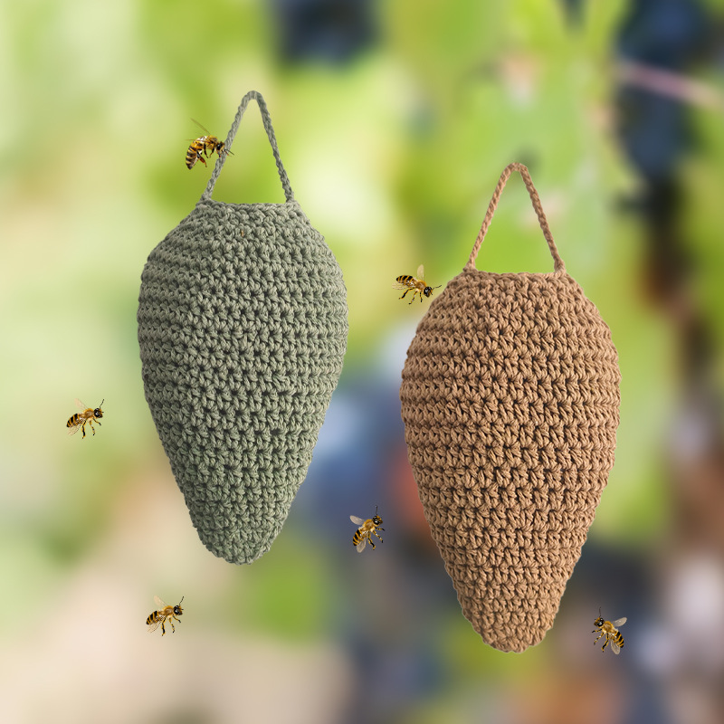 Picture of Bohemian hanging basket net pocket Nordic hand-woven cotton rope wall-mounted net pocket crochet storage hanging bag strawberry pocket