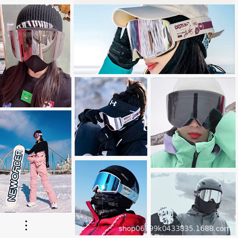 Picture of Cross-border foreign trade magnetic ski goggles sports frameless double-layer anti-fog Ski supplies in stock ski glasses