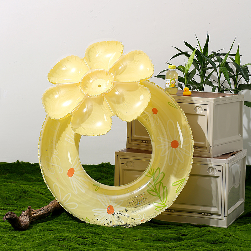 Picture of New Style Spot Thickened Sequin Daisy Children's Inflatable Life Buoy Adult Swimming Ring Adult Underarm Ring Internet Red Ring