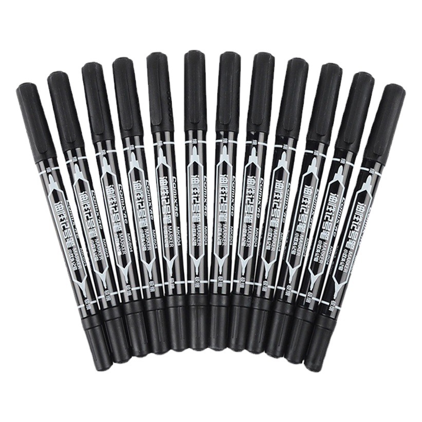 Qixin small double oily marker Wholesale 0.5-1.5mm quick-drying waterproof logistics pen 12 PCs/box MK804