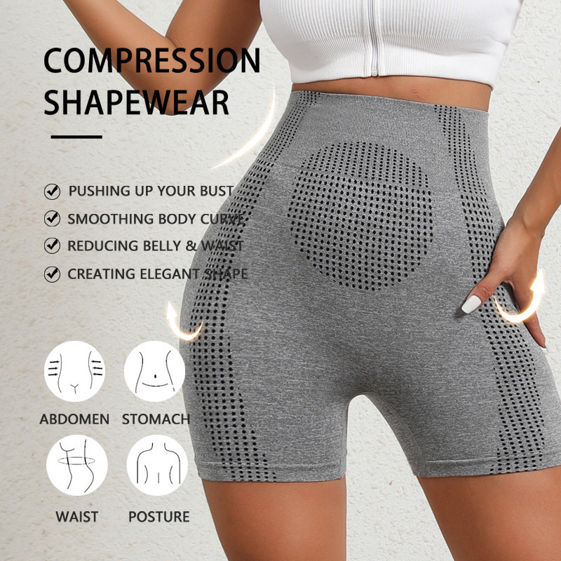 Cross-border New Seamless Fitness Shorts Women's High Waist Elastic Peach Hip Sports Tight Quick-drying Yoga Shorts
