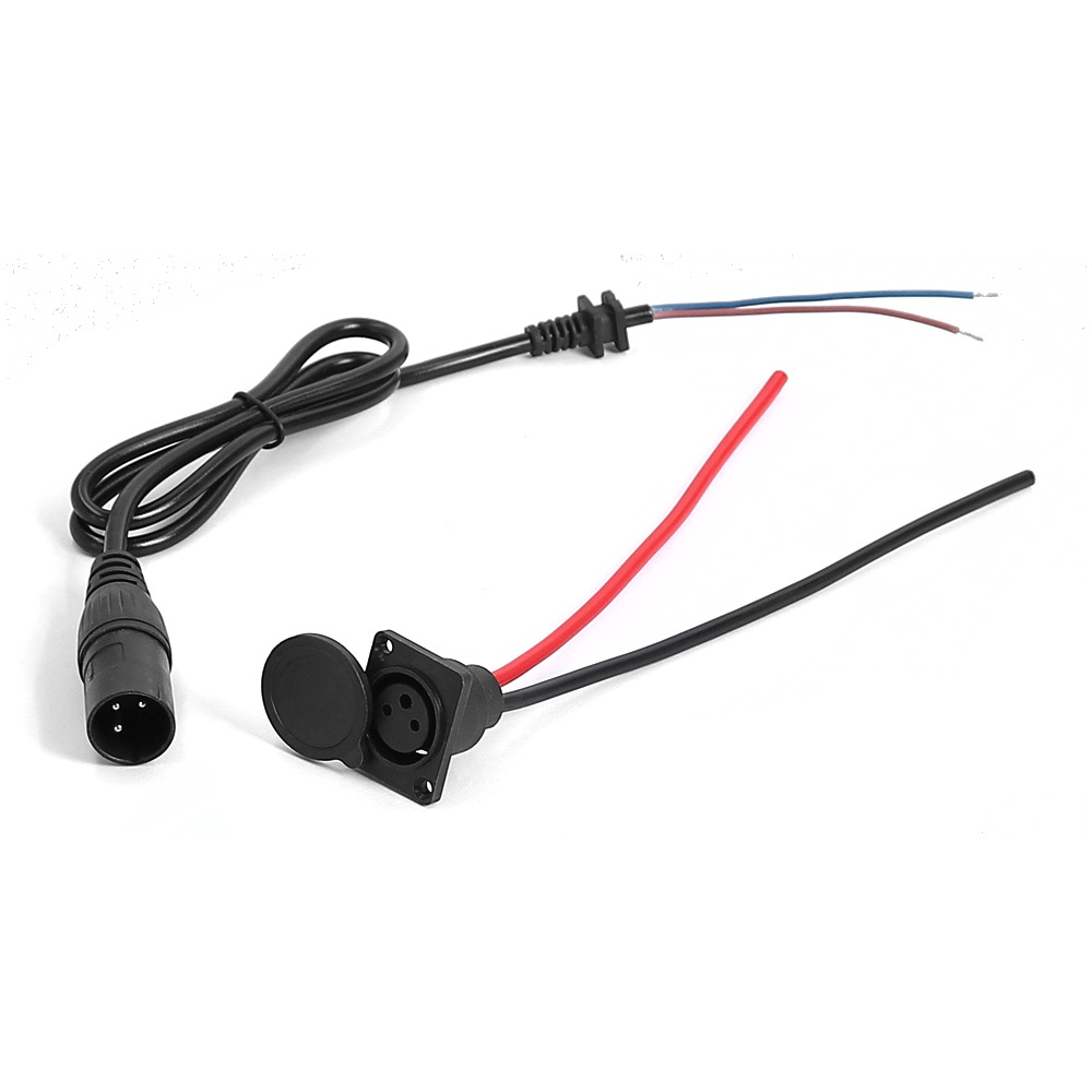 Electric scooter bicycle universal three-pin Cannon charging port charger output line male and female plug socket