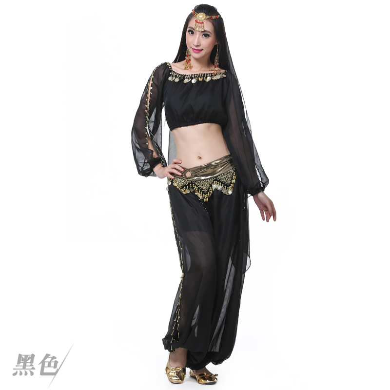 Picture of 4 Piece Set Lantern Long Sleeve Ring Lantern Pants Veil Belly Dance suit Belly Dance India Performance suit