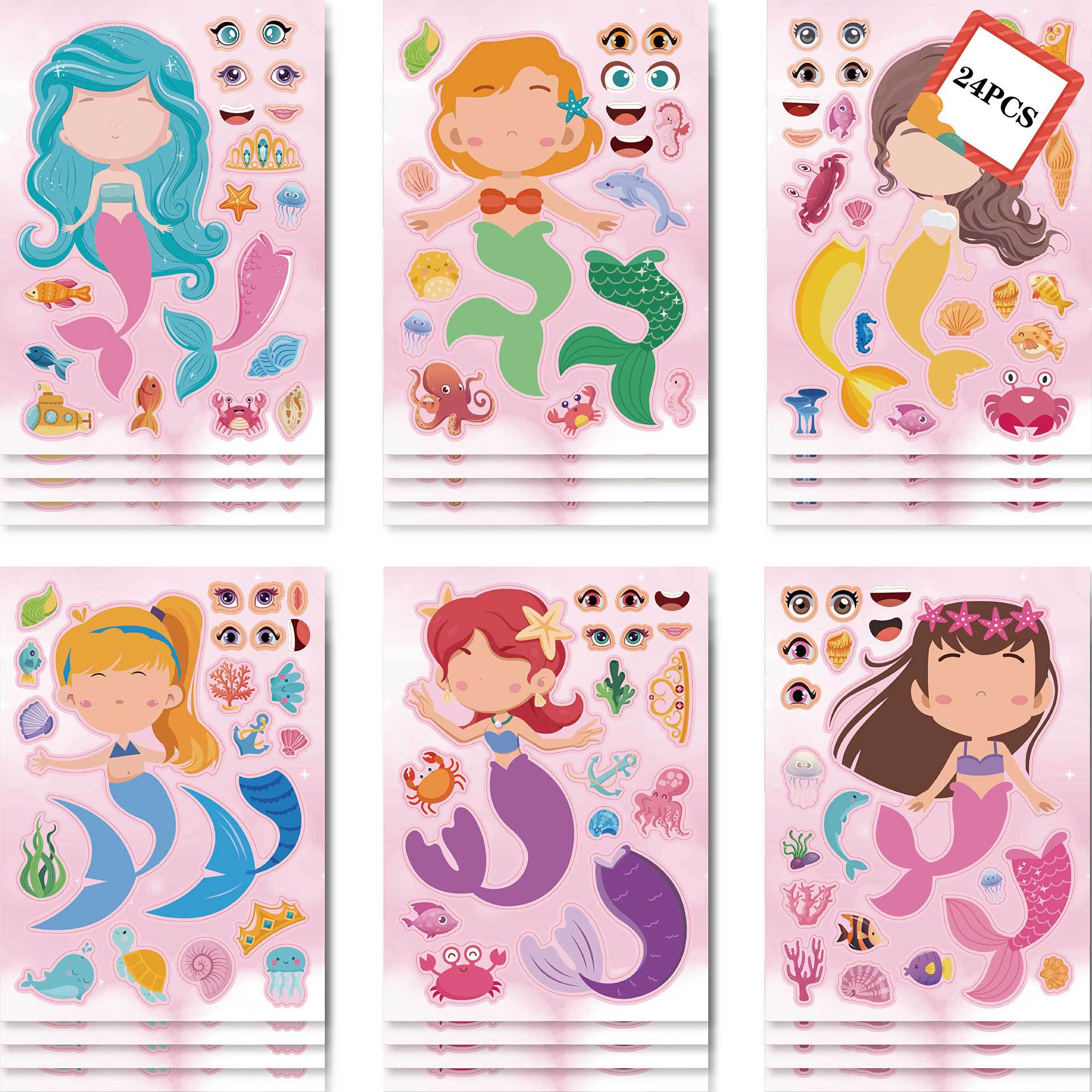 CM2302001 cross-border children mermaid princess DIY jigsaw puzzle hand account puzzle cartoon sticker