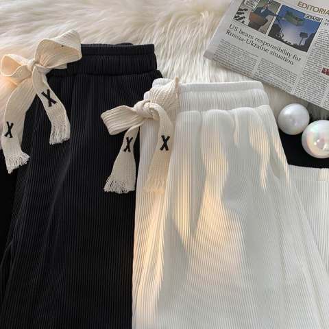 Corduroy Pants Women Spring and Autumn New Straight Casual Trousers plus size chubby girl Slimming Loose Wide Leg Trendy Pants