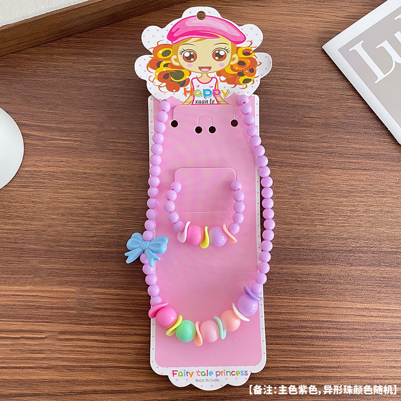 Picture of Children's jewelry baby cartoon cute fruit pendant bracelet suit birthday gift box in stock wholesale