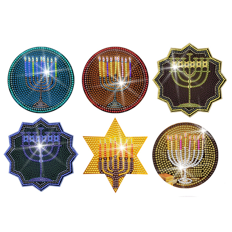 Picture of Diamond Painting Coaster Placemat DIY Full Diamond Acrylic Round Mandala Christmas Valentine's Day Mosaic
