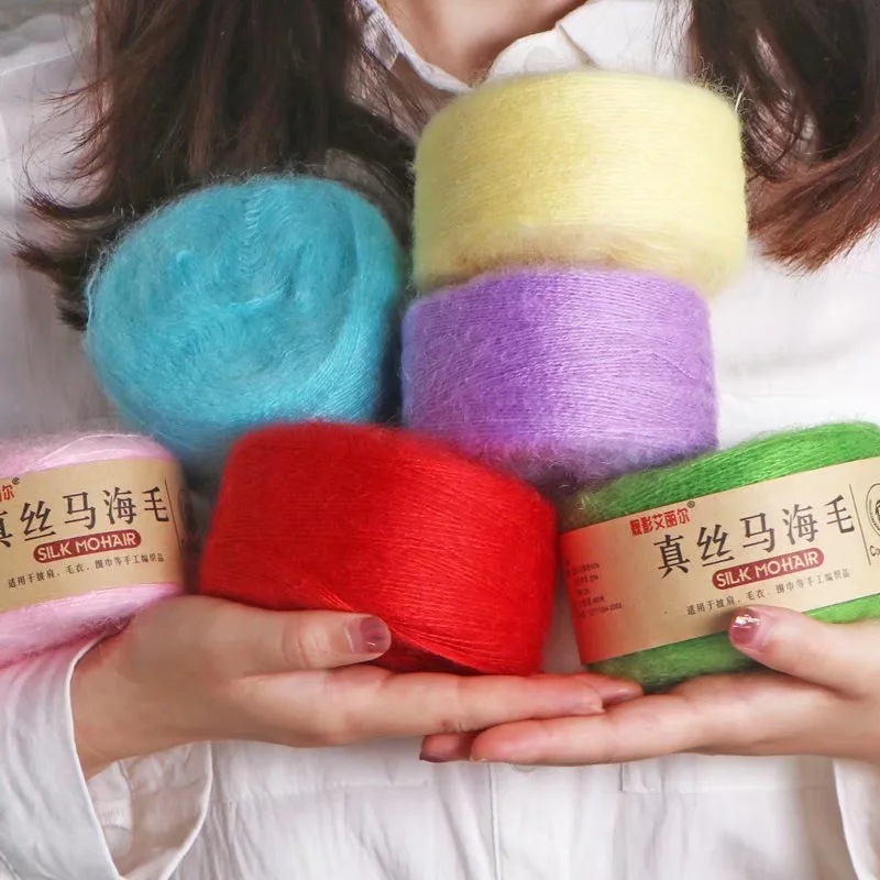 Silk Mohair Wool Hand-knitted Plush Thread Thin Thread Shawl Scarf Thread Mink Cashmere Wiring