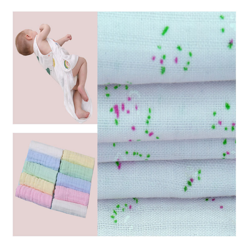 Printed Double-Layer Gauze Pure Cotton Fabric, Cotton Gauze, Infant Swaddle Blanket, All-Cotton Fabric
