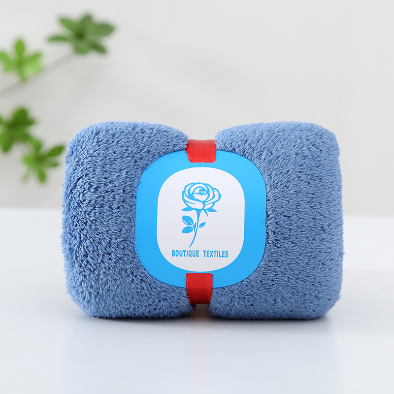 Picture of Hand gift towel wholesale coral velvet square wedding gift box towel wedding candy box towel Xi word New