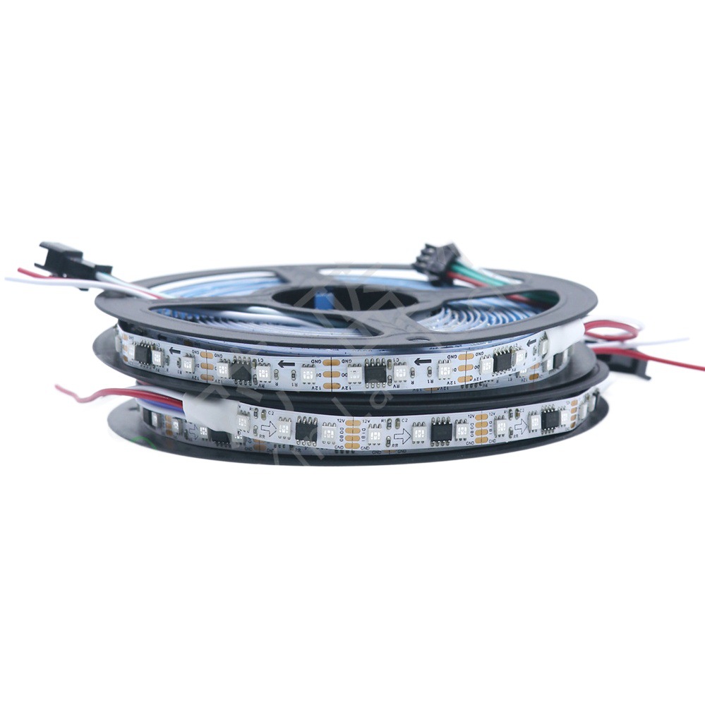 Narrow Version 12V-8 Wide Colorful Ws2811 Running Led Strip Light with 96 Lights, Full-Color Flowing Water Sensor Soft Light Strip, Dimmable