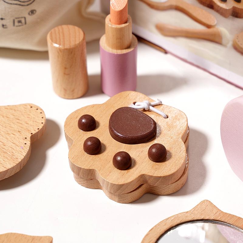 Picture of Cross-border Wooden Simulation Play-in Nail Art Makeup Bag Children's Early Education Girls Makeup suit Educational Toys