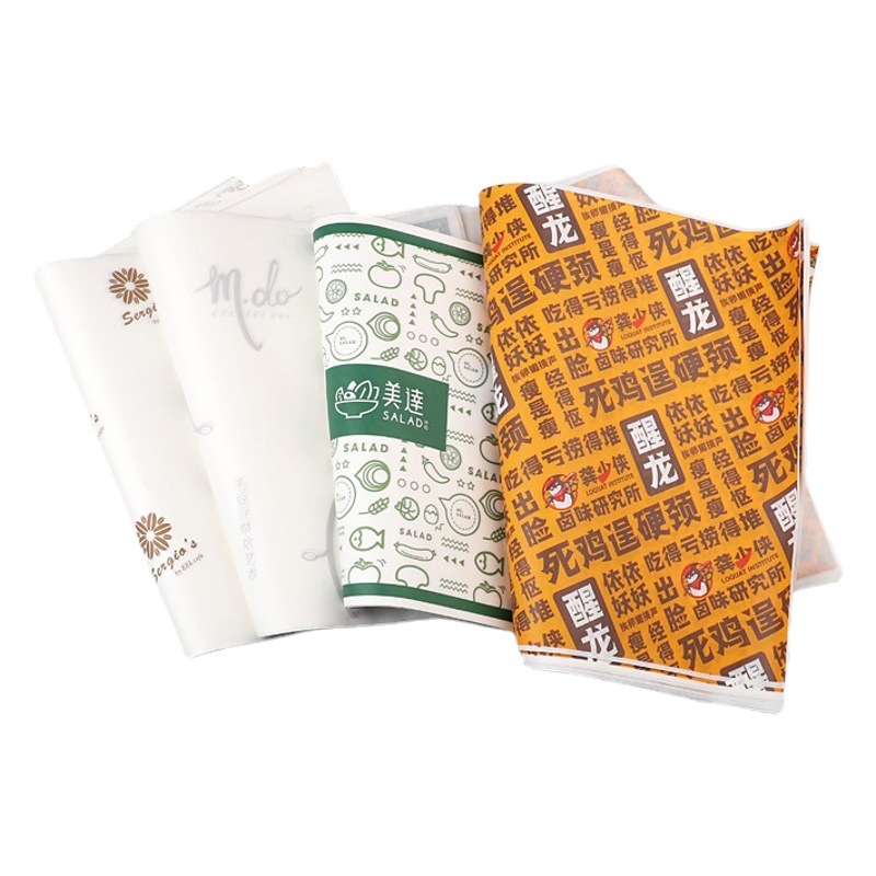 Oil Absorbing Oil-proof Sandwich Paper Tray Bread Baking Plate Pad Paper Cut Commercial Sandwich Wrapping Paper
