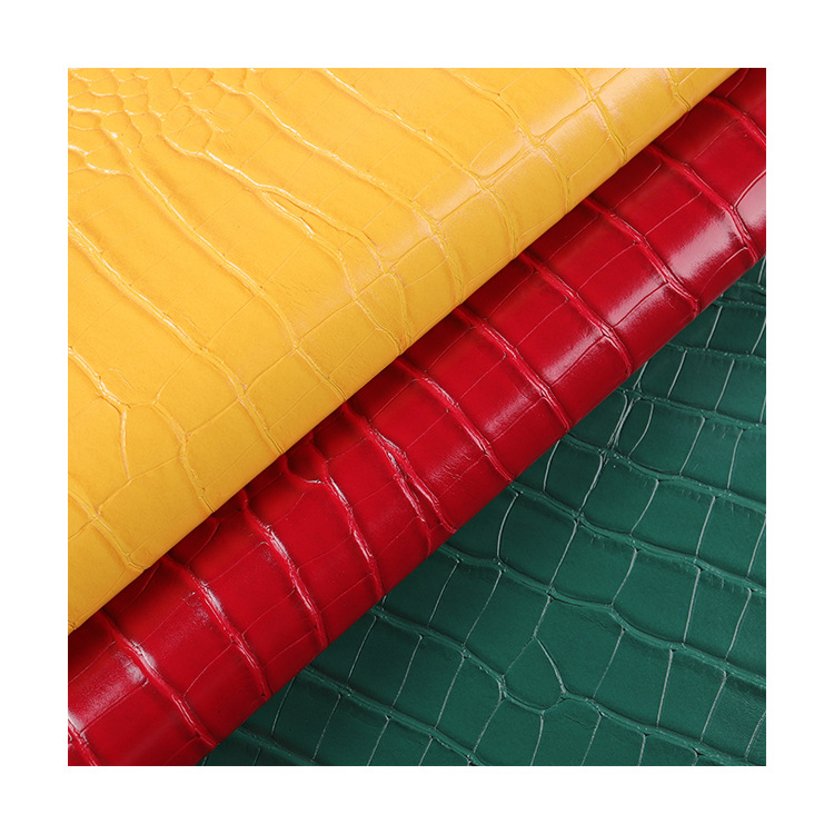 Picture of Spot high-gloss bright solid color crocodile pattern PVC leather brushed cloth bottom artificial leather decorative shoes luggage leather