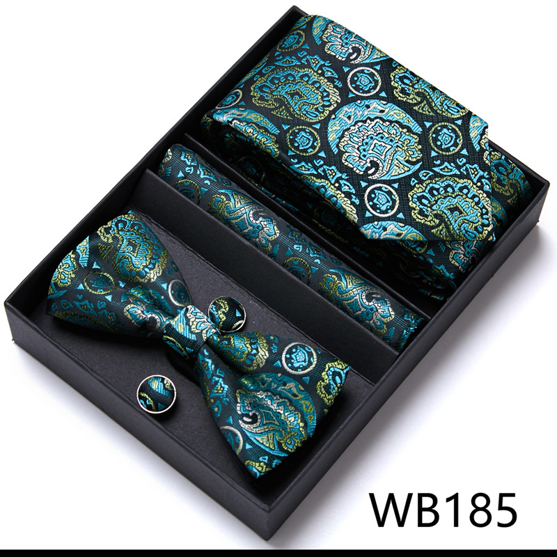 Picture of Men's tie bow tie set gift box 6 sets group tie business formal wedding tie manufacturers wholesale
