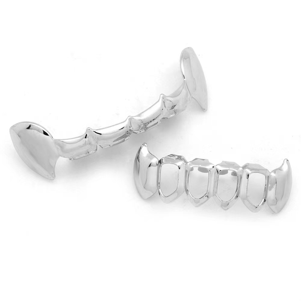 Picture of European and American hiphop bright face hollow fangs suit decorative hip-hop braces tiger teeth suit vampire gold braces