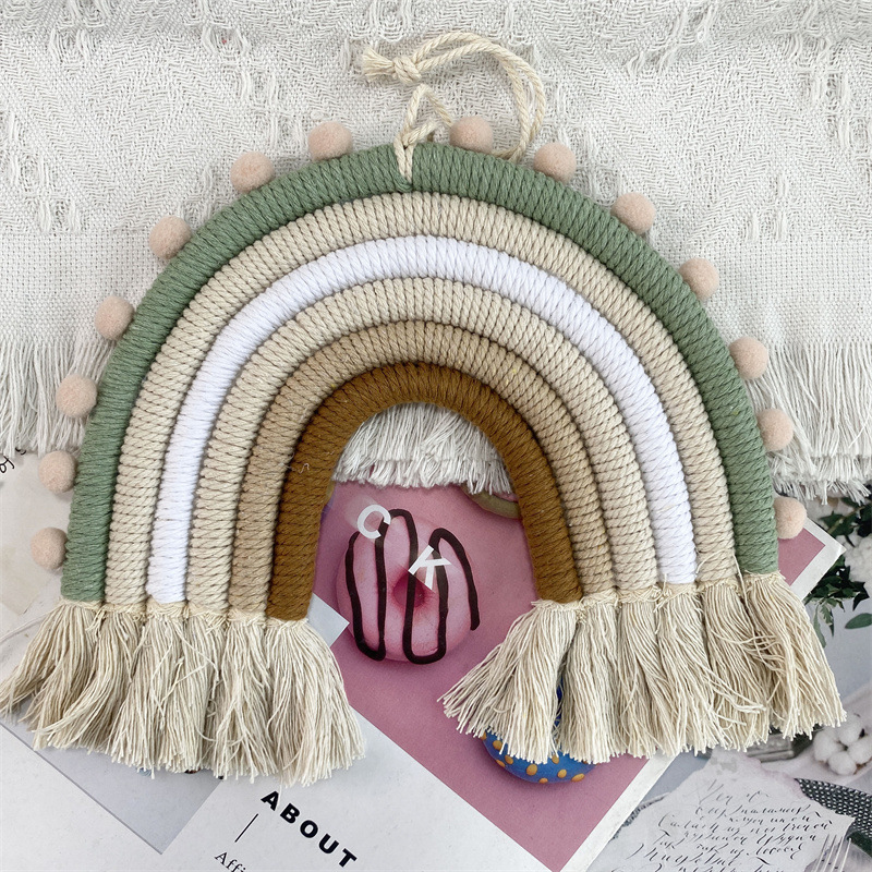 Picture of New Cross-Border Ins Scandinavian Style Home Kidsren's Room Decoration Pendant Hand-Woven Rainbow Pendant Wall Hanging Pendant