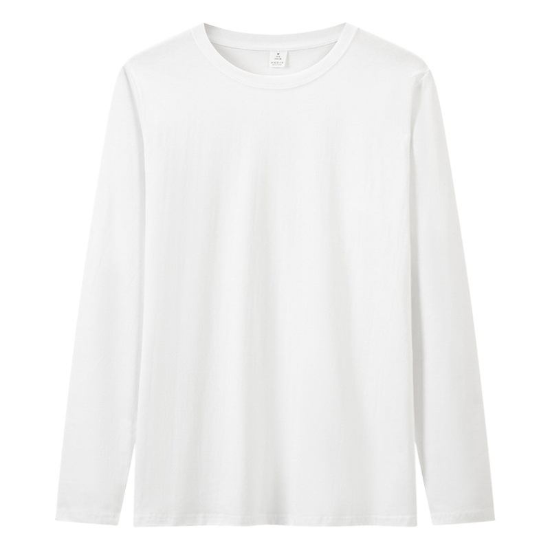 230g pure cotton loose long sleeve autumn and winter Korean casual girls T-shirt basic solid color top with base