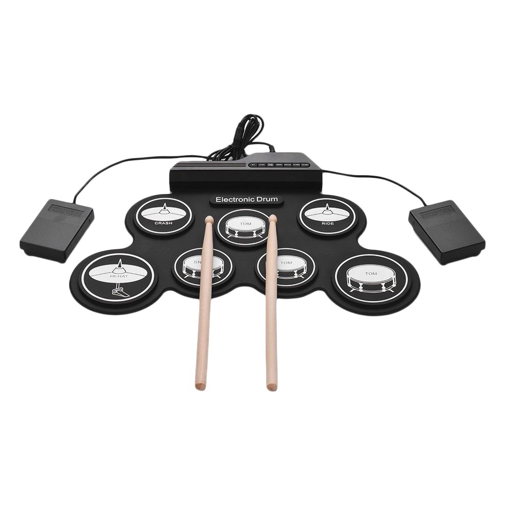 Silicone hand roll drum set with three-dimensional pattern sound good to cultivate children's interest USB hand roll electronic drum