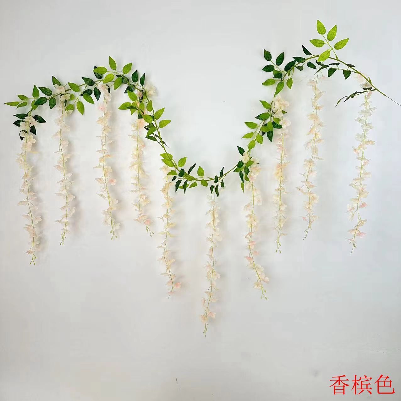 Picture of Simulation wisteria flower false Flower Vine decorative flower winding hanging flower plastic flower Vine string flower plant pipe shading flower