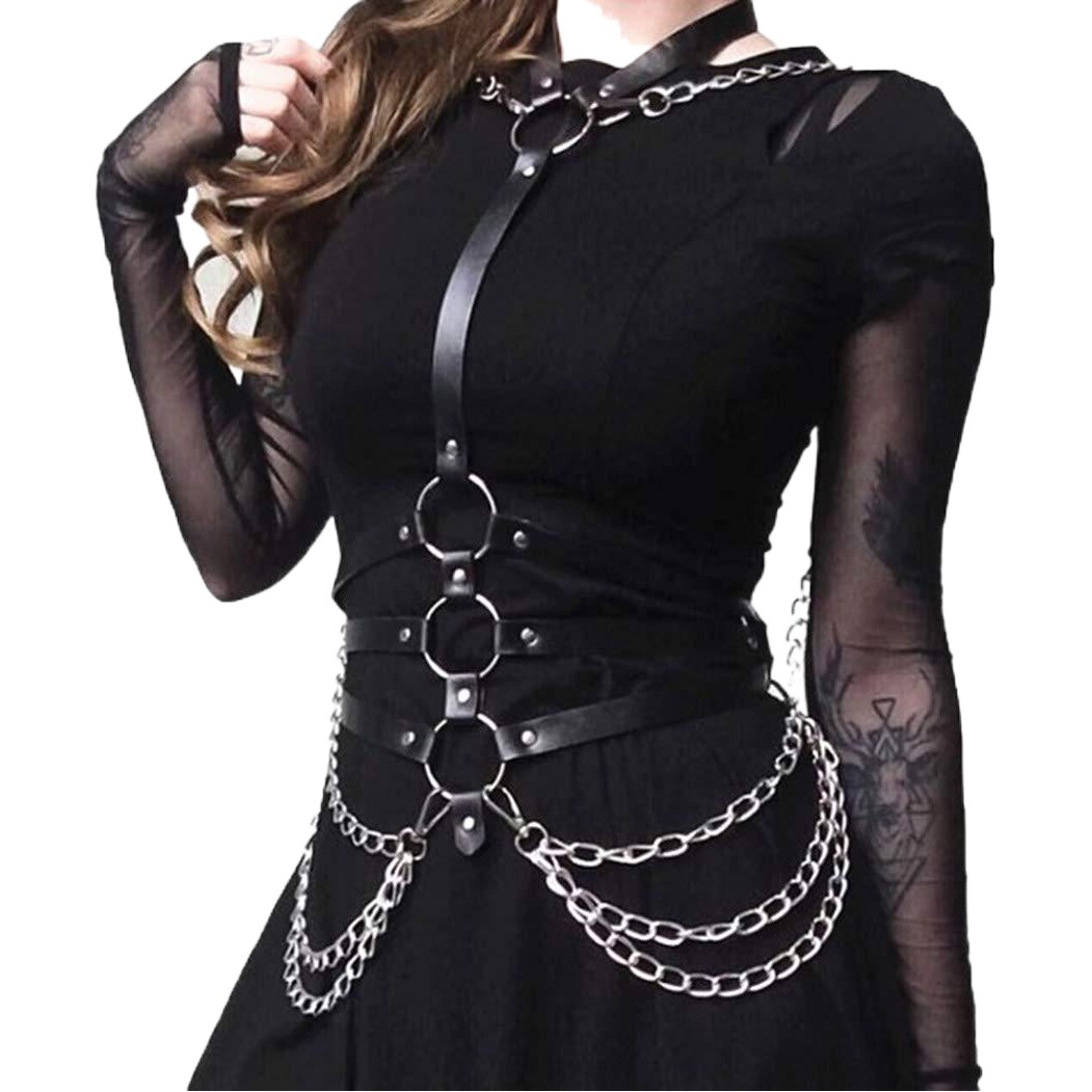 Cross-border Hot Sale Leather Chain Top Performance Clothing Assembly Jewelry Bundling Sobby Belt Body Chain