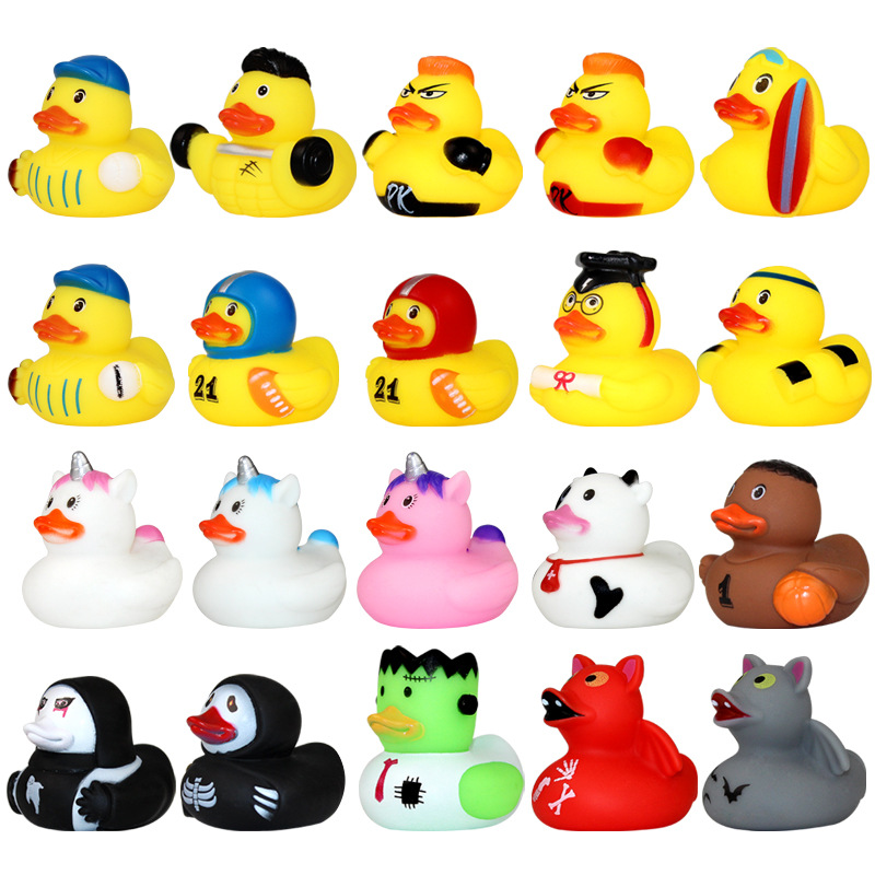 Picture of Creative Sports duck shape small yellow duck toy pinch sound baby bath toy water floating small yellow duck