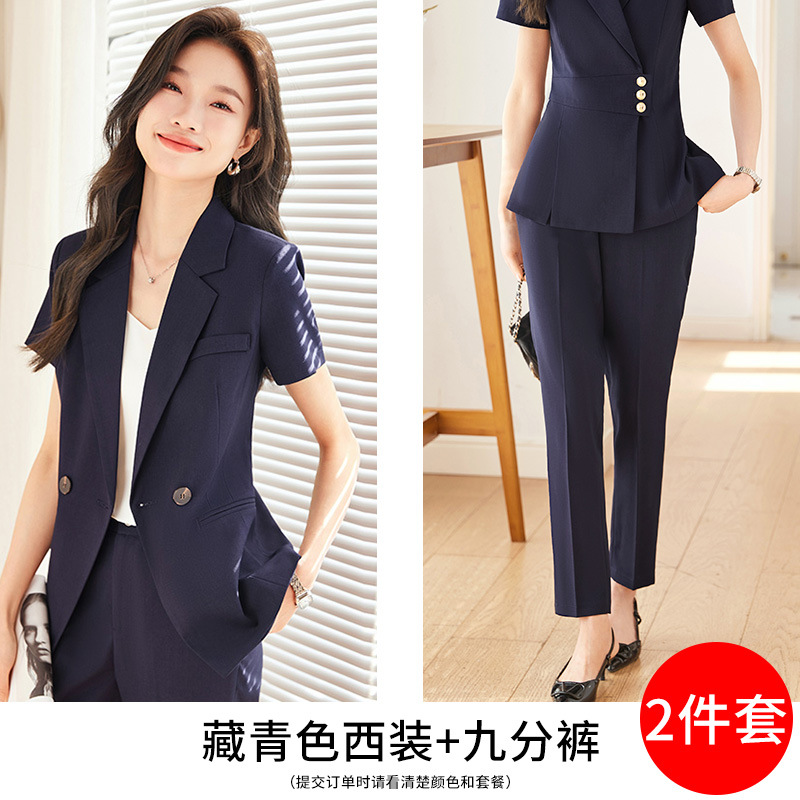 Picture of Black suit jacket women's thin short-sleeved elegant summer new business wear suit women's formal wear work suit