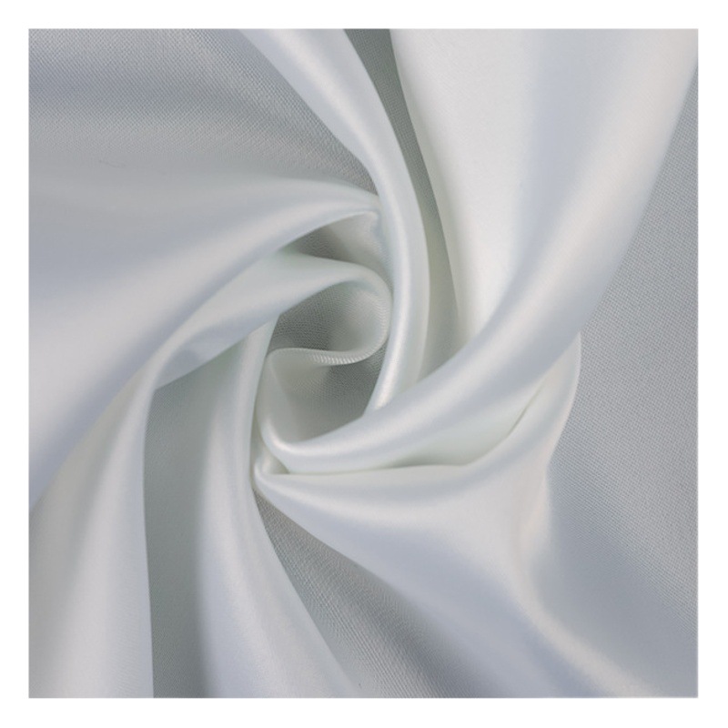 Spot Supply Super Soft Satin Polyester Fabric White Digital Printed Base Fabric Dress Shirt Fashion Fabric