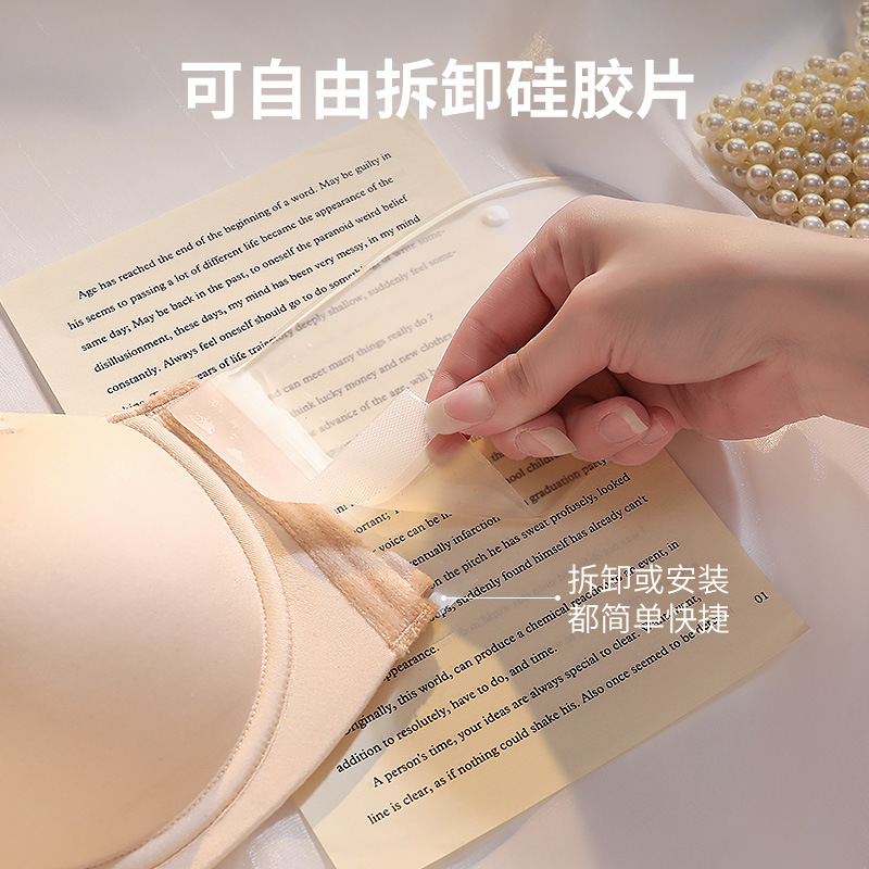 Picture of Anti-Slip Invisible Bra for Dresses, Women's Push-Up Bra That Enhances the Appearance of a Larger Bust, Seamless Bandeau Bra Wholesale, Backless Sexy Push-Up Bra