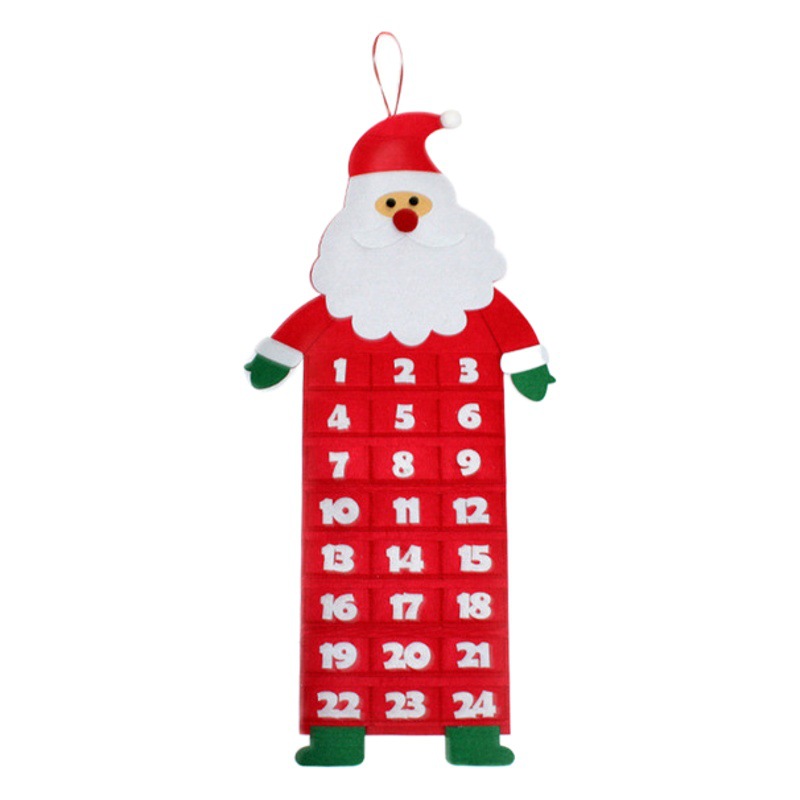 Cross-Border felt Christmas countdown calendar Christmas ornaments Santa Claus decorations DIY calendar Santa Claus