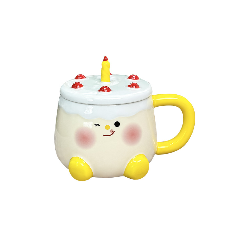 Picture of Birthday Gift Ceramic Cup High Color Value Cake Water Cup for Girlfriend Creative Gift Home Cute Mug