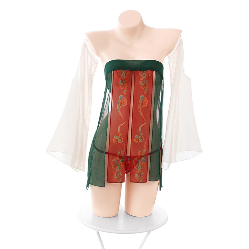 Faimu classical tang style printed piecewise strapless skirt 6885 sexy underwear sexy hip antique pajamas 20/bag