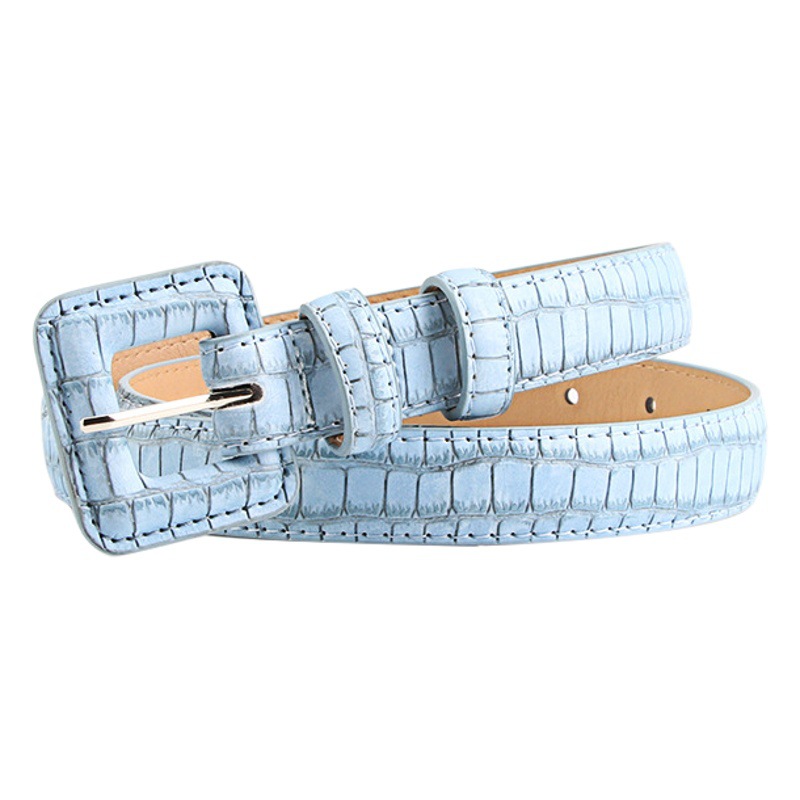 New Sweet Light Luxury Japanese and Korean Style Women's Belt Fashion Decorative Belt Women Stone Pattern Buckle Belt Women Wholesale
