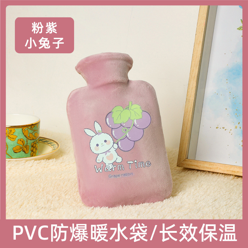 Picture of Winter new water injection hot water bag thickened hot compress cartoon hand warmer plush set cute explosion-proof warm water bag wholesale