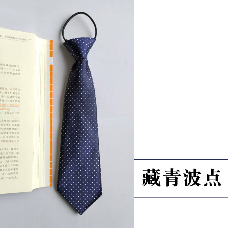Picture of Children's tie boys Korean baby primary school students solid color striped plaid elastic pullover performance accessories wholesale