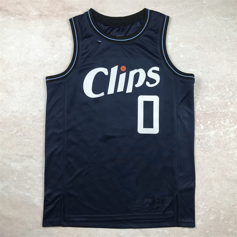 Hot-press jersey Clippers No. 0 Russell Wes Brook Russell Westbrook basketball uniform